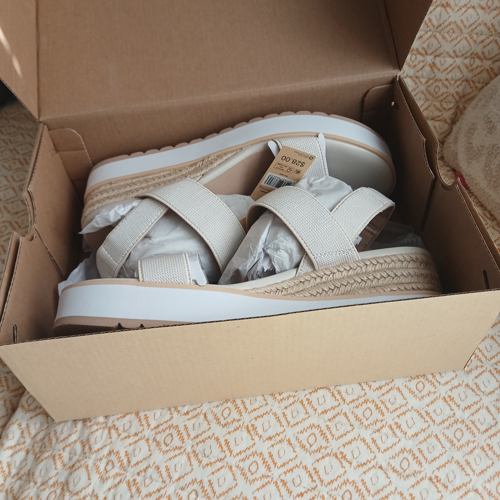 Blank NYC Cream Platform Espadrille Sandals